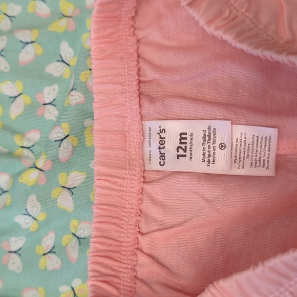 NWT Carter's Baby Girl Flutter Sleeve Butterfly Top & Bloomer Shorts, 12 Months - Picture 5 of 12